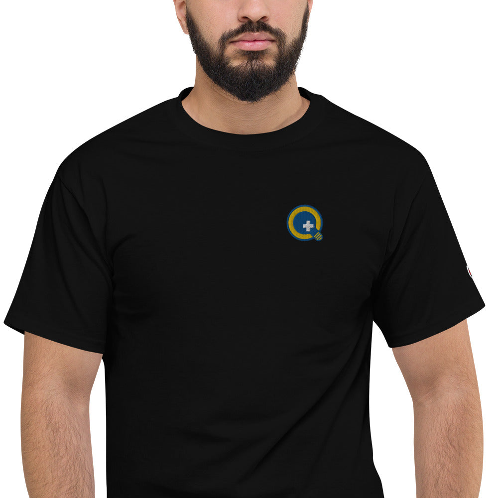 High-Quality Embroidered Champion T-Shirt (QLC+ Logo)